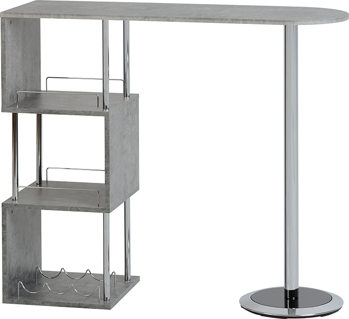 Charisma Home Bar Table In Concrete With Chrome Charisma Home Bar Table In Concrete With Chrome